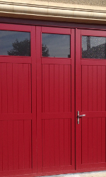 Porte de garage Vieille France cintrée sur huisserie - GPF Volet bois sur  mesure, porte de garage bois